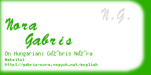 nora gabris business card